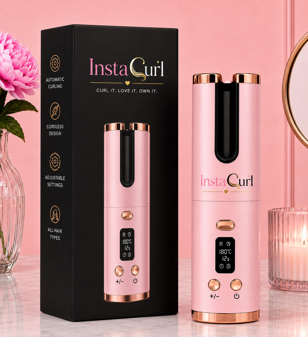 InstaCurl Pro™ | Cordless Hair Curler