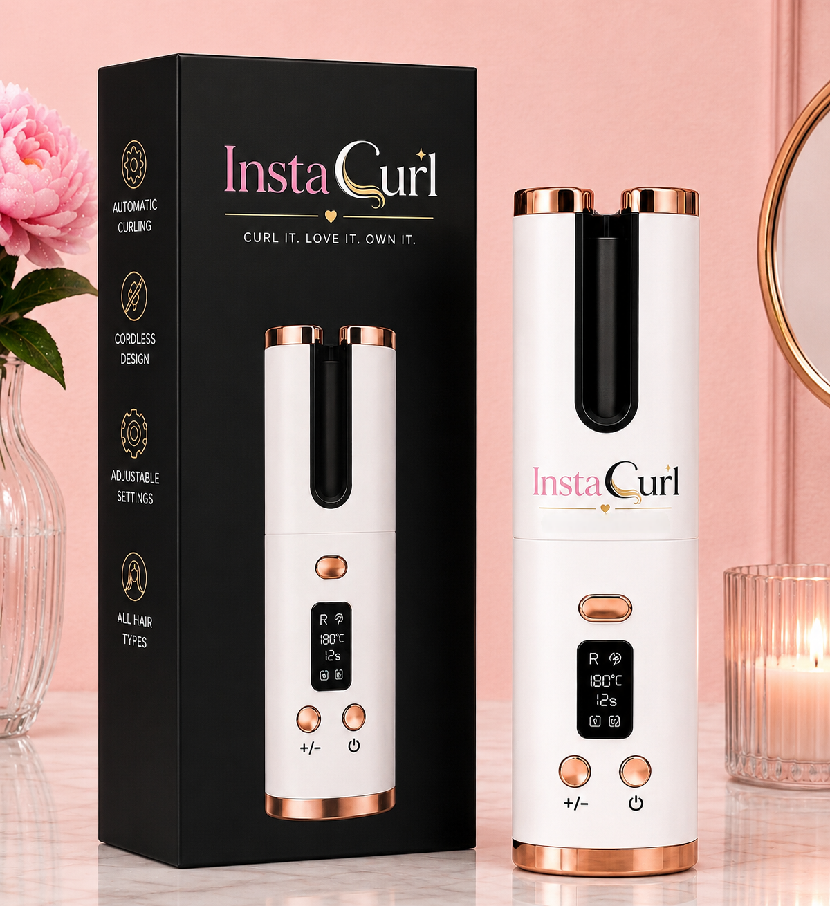 InstaCurl Pro™ | Cordless Hair Curler