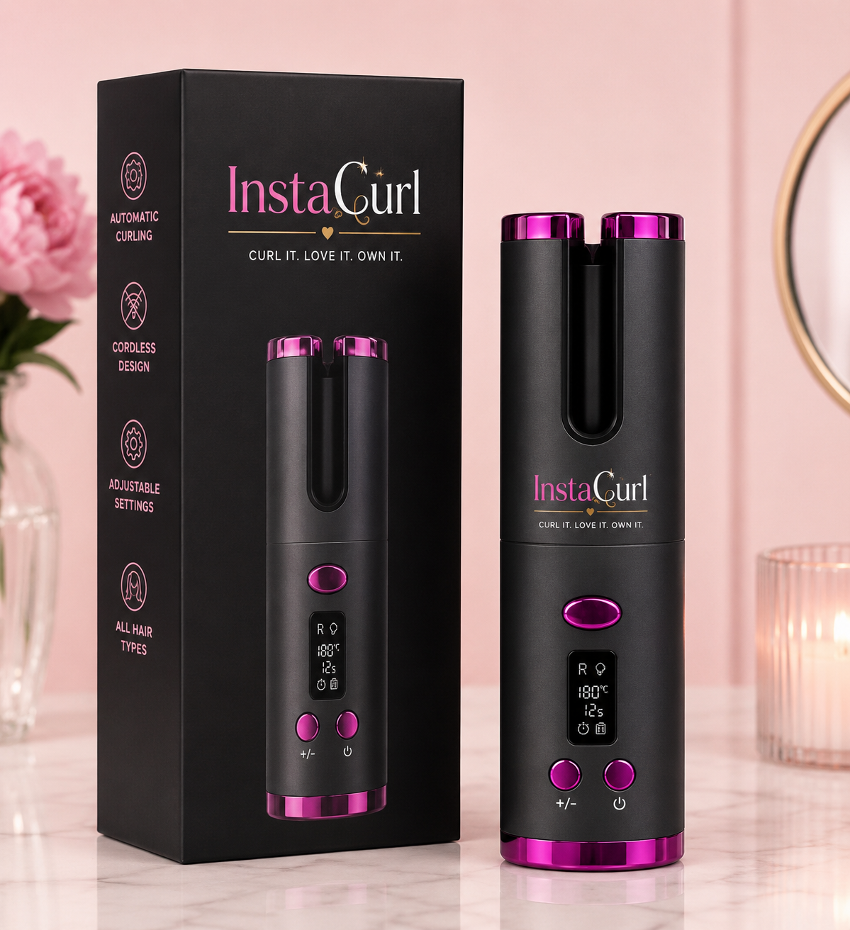 InstaCurl Pro™ | Cordless Hair Curler